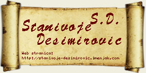 Stanivoje Desimirović vizit kartica